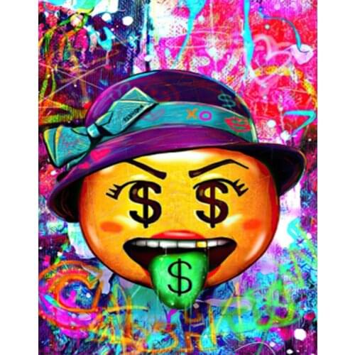 5D Diy Diamond Painting Money Face Grimace Kits Diamond Mosaic Embroidery Painting Wall Art Home Decor Picture Gift Toys