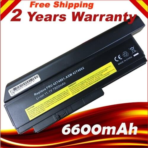 Special price 6600mAh 9 Cells laptop battery for LENOVO ThinkPad X220 X220i 42T4901 42T4940 42T4942 ASM 42T4862 FRU 42T4861 free