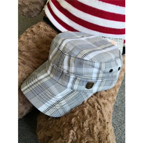 In Stock Clearance Summer Adult Hat Winter Visors Casual Plaid Cap Women & Men Stripes Beret hats Cotton Caps