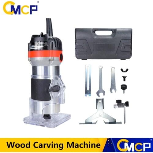 CMCP 220V Woodworking Electric Trimmer 530W Wood Milling Engraving Slotting Trimming Machine Hand Carving Machine Wood Router