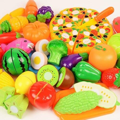 Baby Cooking Set Plastic Kitchen Food Toy Cutting Fruit Vegetable Pretend Play Toys for Girls Children House Play Game