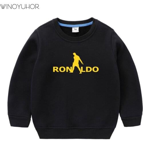 Ronaldo CR7 Printed Kids Boys Girls Pullover Sweatshirts Children Winter Casual Warm Clothes For 3-12 Years Old Children