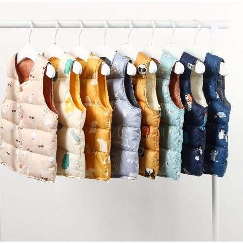 Kids Vest for Boys Down Cotton Waistcoat Outerwear Childrens Girls Warm Vest Sleeveless Jacket Child Vest Jacket