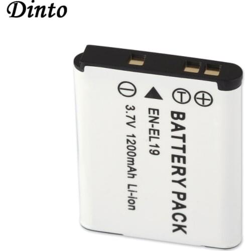 Dinto 1pc EN-EL19 ENEL19 1200mAh 3.7V Digital Camera Battery Pack for Nikon Coolpix S32 S33 S100 S2500 S2750 S3100 EN EL19
