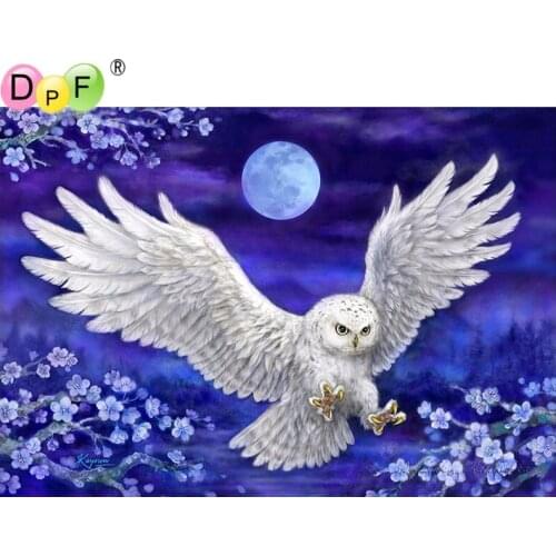 DPF Diamond Embroidery night Owl Diamond Painting Cross Stitch rhinestone pasted needlework Mosaic Full Square 3D home decor