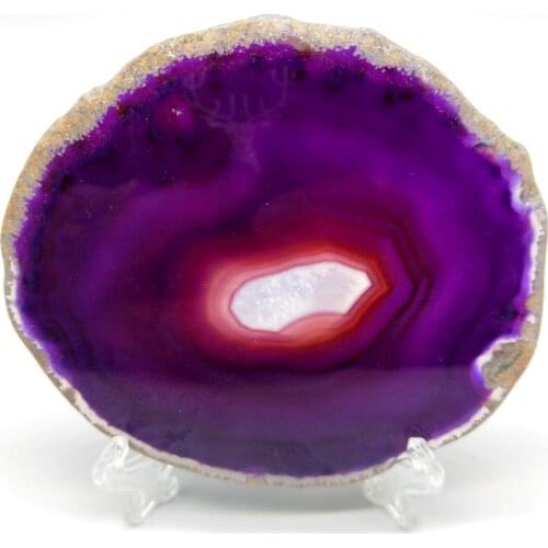 Purple Agate natural UNIQUE quartz crystal druzy rock thin slice
