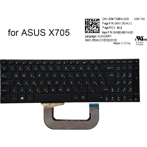 Hungary light backlit keyboard for ASUS vivobook X705MB X705FD X705NC X705UN X705 HU computers keyboards new work 0KNB0-6601HU00