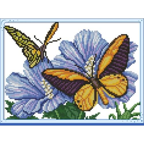 Love Of Butterfly 14 cross stitch kit aida 14ct 11ct count print canvas cross stitches needlework embroidery DIY handmade