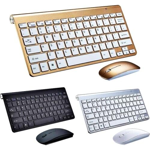 Erilles 2.4G Wireless Keyboard and Mouse Mini Multimedia Keyboard Mouse Combo Set For Notebook Laptop Mac Desktop PC TV Office