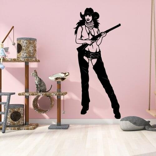 Cartoon Cowgirl Wall Sticker Pvc Wall Stickers Wall Art Wall Paper Decor Living Room Bedroom Removable Wall Art Decal