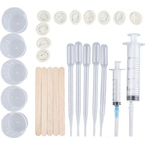 Epoxy resin molds jewelry making tool kit with stirrers droppers spoons cups