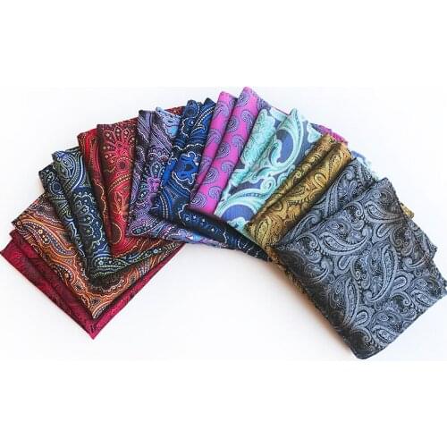 New Fashion Pocket Square Green Navy Colorful Handkerchief 25*25cm Silk Floral Striped Paisley Hanky Suit Mens Business Wedding