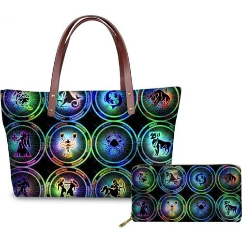 New Ladies Casual Luxury Handbags Fashion Lady Wallet Constellation Printing Girl Handbag Bags Women Shoulder Bag Bolsa Feminina