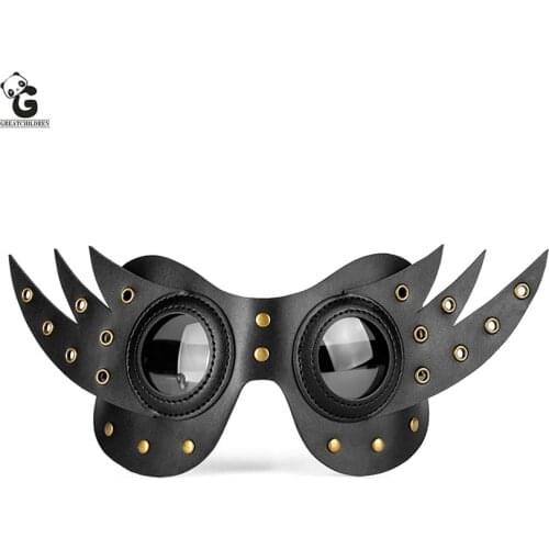 Steam Punks Half Face Mask Eyewear Prop Halloween Glasses Leather Plague Doctor Mask Carnival Cosplay Steampunk Funny Masque