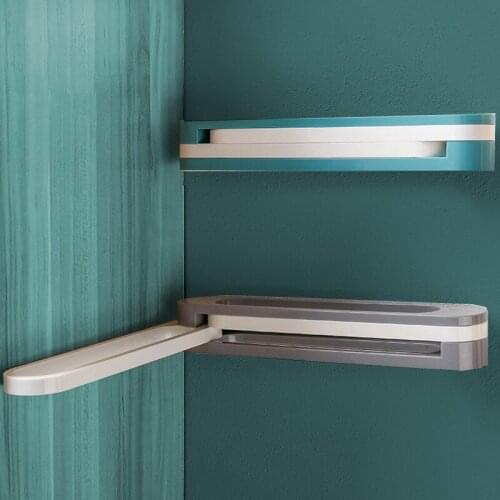 Towel Holder 3-in-1 Towel Rack Wall-Mounted Slippers Rack Retractable Bathroom Towel Storage Rack Hole-Free Foldable