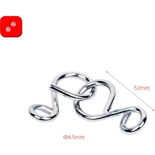 Casual puzzle ring toy stainless steel buckle large 4.5mm send instructions 8 word buckle E9