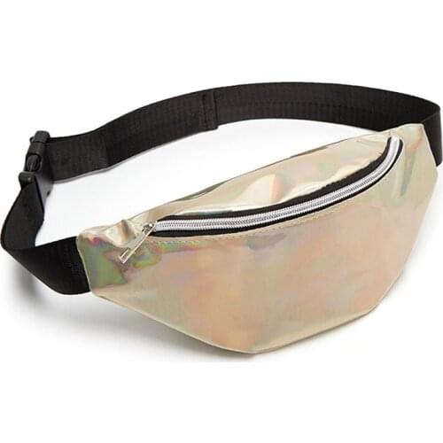 Holographic Waist Bags Women Fanny Pack Female Belt Bag Waist Packs Laser Chest Phone Pouch 2021 New