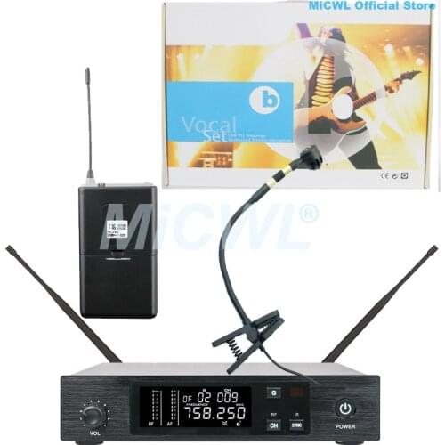 QLX UHF Digital Wireless Instrument Cardioid Microphone Karaoke Stage Performance Gooseneck Instruments Mic MiCWL D100