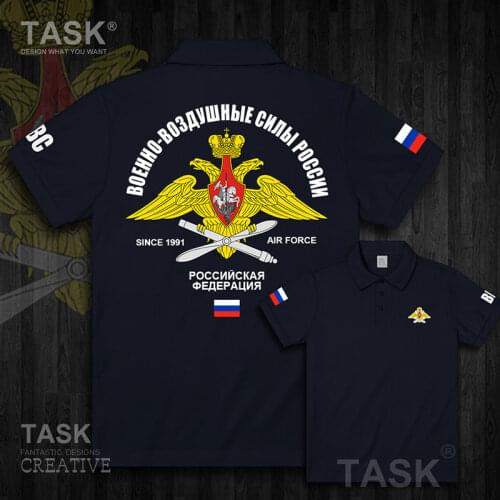 Casual Polo Shirts Men Funny Print Russia Air Force Polo Cotton Short Sleeve Mens Designer Homme Poloshirt Collared Fashion