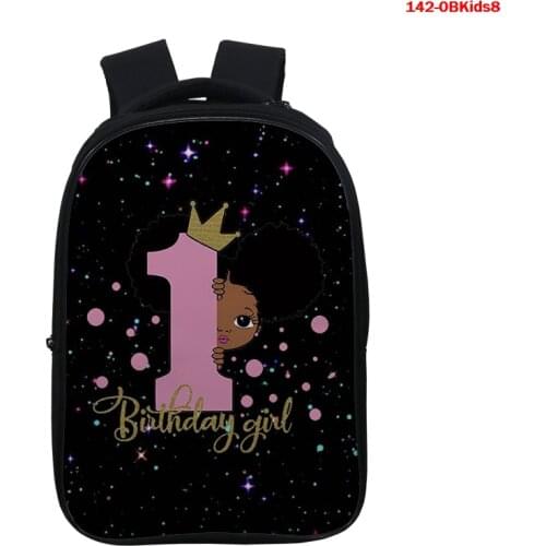 Brithday Black Kids Number Print Backpacks for Teenages Girls Boys Children School Bags Supplies 3D Mochila Backpacks for Girls