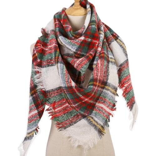 2021 fashion Cashmere double-sided colorful plaid thin shawls wraps female hijab stoles cashmere pashmina foulard head scarves