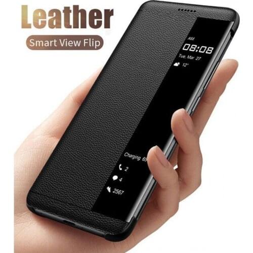 Smart Case For Xiaomi MI 10T Pro Lite Note10 POCO X3 NFC Cover Flip PU Leather Window View Cases On Redmi K40 Note 8 9 10 pro