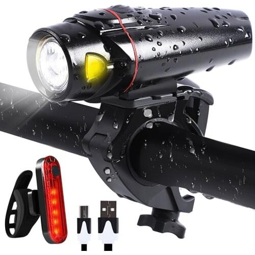 Bike Light Headlight USB Rechargeable MTB Road Bicycle Front LED Lamp Multifunction Warning Lights For Cycling Fishing Climbing