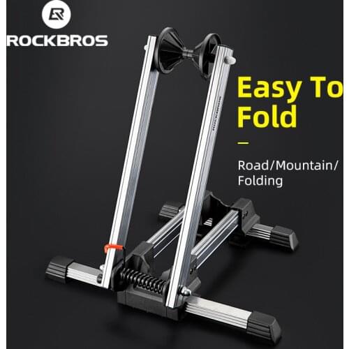 ROCKBROS Bike Rack Adjustable Bicycle Fold Storage Aluminum Alloy High Strength Stand Non-Slip MTB Road Bike Kickstand Accessory