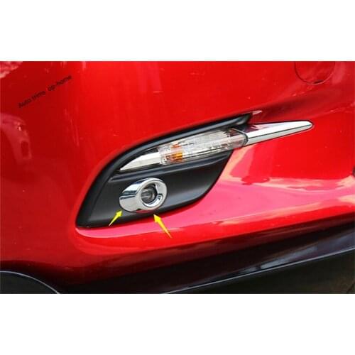 Yimaautotrims Exterior Refit Kit For Mazda 3 2017 2018 Chrome Front Fog Lights Lamp Sticker Ring Cover Trim