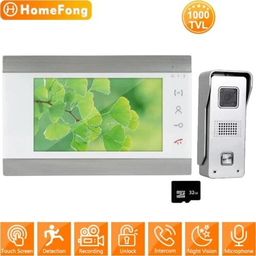 HomeFong Intercom for Home Video Door Phone 1000TVL Doorbell Camera IR Night Vision IP65 Waterproof with Motion Sensor Recording