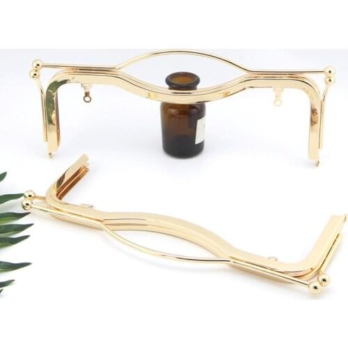 1PC 27cm Light Gold Metal Purse Frame For Wallet Making DIY Bags Accessories Frame Kiss Clasp Handle D30