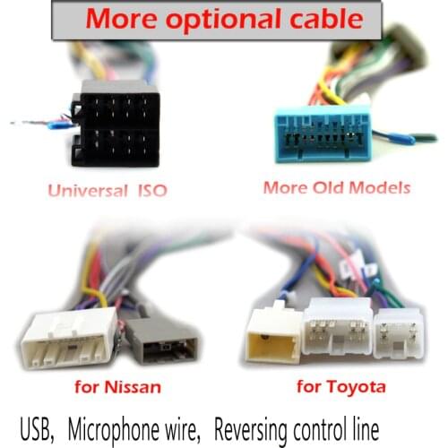 1din or 2din Android Power Cable USB mic radio GPS HD multimedia player accessory for Hoxiao Alidesheng Toyota Nissan ISO Suzuki