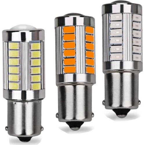 2 pcs 1156 7506 BA15S P21W 5630 5730 LED Car Tail Bulb Brake Lights 12V Auto Reverse Lamp Daytime Running Signal Light
