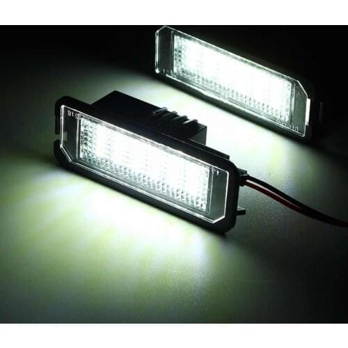 2pcs Universal 12V 18 LED Car Number License Tail Plate Lights Light Bulb For VW GOLF 4 5 6 7 6R Passat B6 Lupo Scirocco Polo