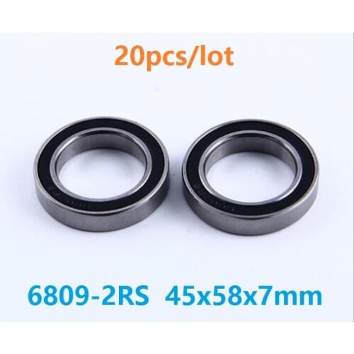 20pcs/lot 6809-2RS 6809RS 6809 2RS RS ball bearing 45*58*7 mm Deep Groove Ball Bearing 45x58x7mm