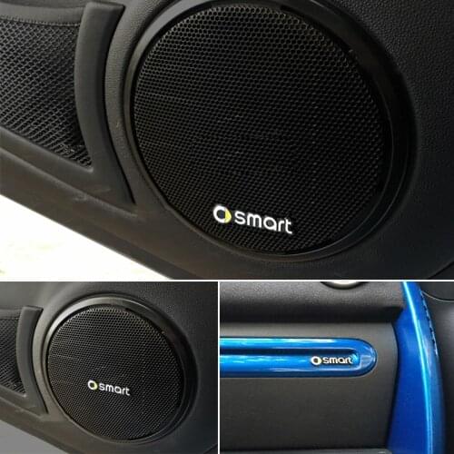3D aluminum speaker stereo speaker badge emblem Sticker For Smart 451 453 450 452 454 Fortwo Forfour Crossblade Roadster Coupe