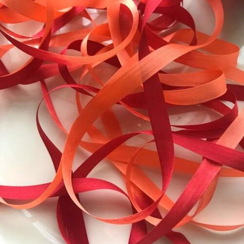 4mm,variegated color 100% real pure silk thin taffeta silk ribbons for embroidery handcraft project,gift packing,high quality