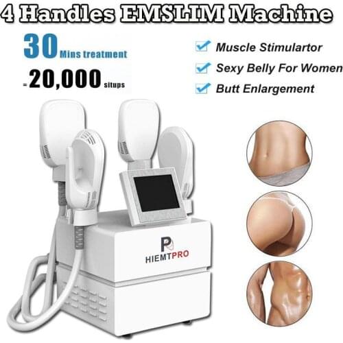 4 handles EMSlim body shaping abs training fitness slimming machine HIEMT EM slim beauty ems muscle stimulator