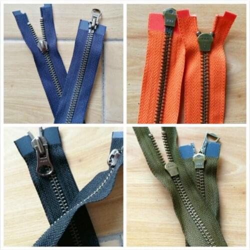 4 PCS/LOT MOST FREE SHIPPING Long Ykk Metal Zipper TWO WAY Double Slider OPEN END FOR LEATHER Jacket CLOTHES Sewing Accessories