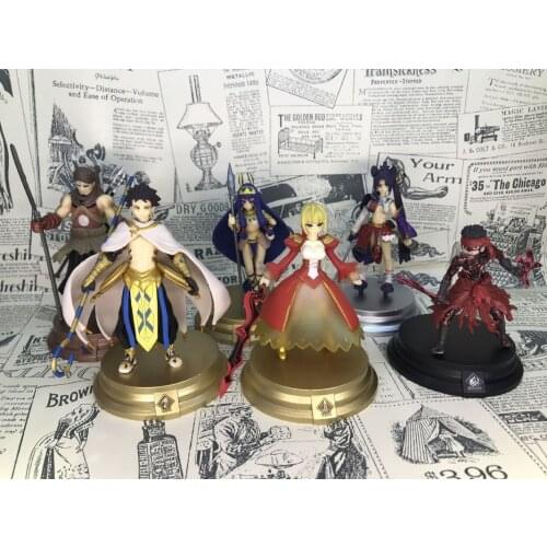 6pcs/set 10CM Fate Grand Order Fourth Bomb Saber Lancer Archer Assassin Ramesses Nitocris Ushiwakamaru PVC Action Figure Toys