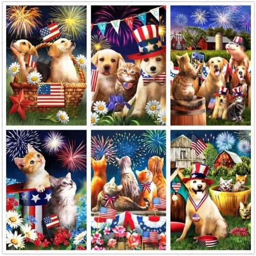 Wolf Animals Diy Diamond Painting Pet Cartoon Dog 5D Diamond Embroidery Cross Stitch Home Decoration Mosaic Art Wall Decal