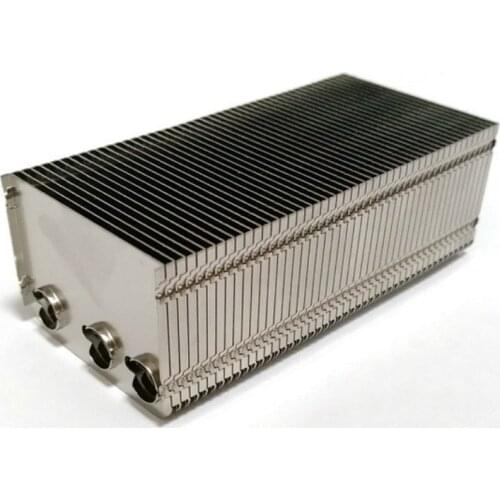 Aluminum heat sink computer water cooling system heat radiator exchanger heat pipe fins 3 holes