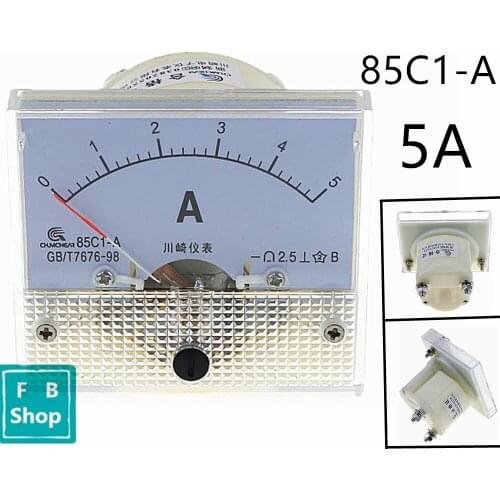 1PCS 85C1-A 5A DC Analog Meter Panel AMP Current Ammeters 85C1 0-5A Gauge