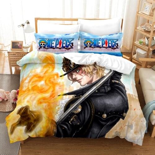 Anime One Piece Season Two 2 Monkey D. Luffy 3D Printed Bedding Set Duvet Cover King Queen Full Twin Size for Bedroom Decor