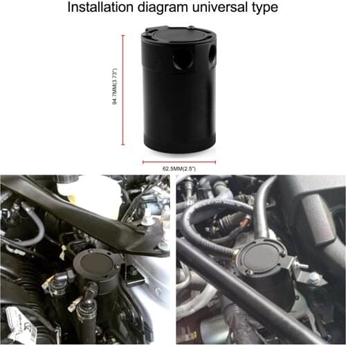Car Fuel Tank Catch Alloy Aluminum Dual Ports Oil Tank Catch Breathable Fuel Tank Can Auto Replacement Parts
