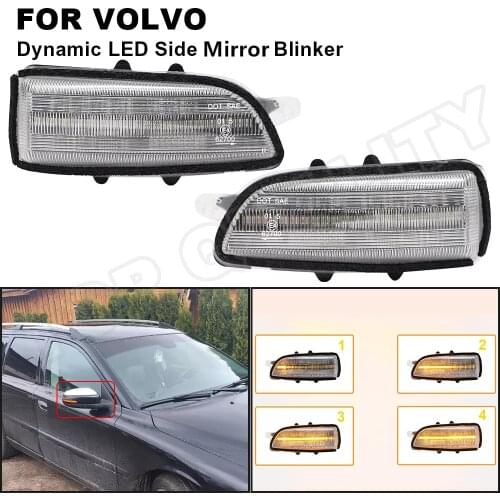 2X For Volvo C30 S40 V40 V50 S60 C70 V70 S80 Car LED Side Mirror Turn Signal Lamp Dynamic Flowing Indicator Light Blinker