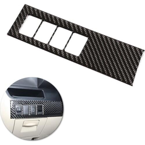 For Toyota Highlander 2015 2016 2017 2018 Car Interior Headlight Switch Adjust Panel Frame Carbon Fiber Cover Decor