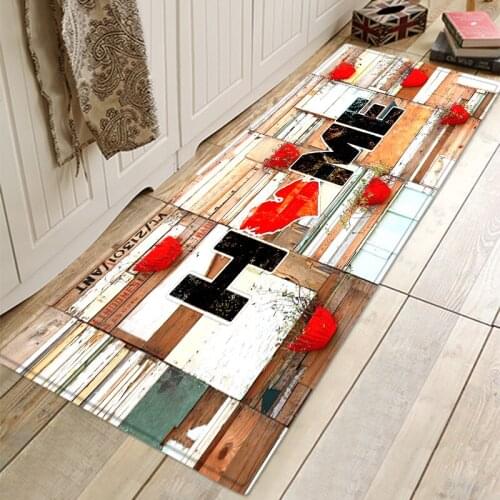 Welcome Home Pattern Washable Non-slip Floor Mat Bathroom Entrance Door Mat Bedroom Bedside Area Rugs Long Kitchen Carpet