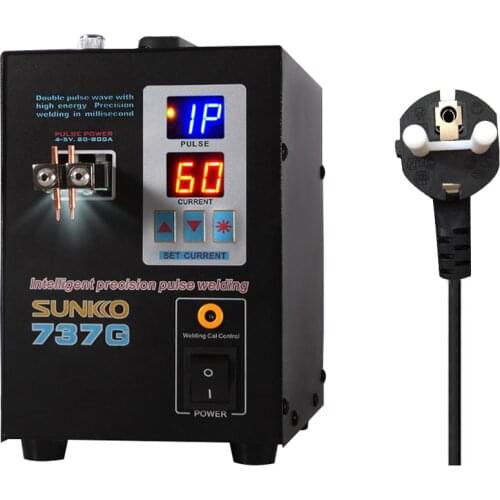 Dual Mode Pedal Battery Spot Welding Machine Spot Welder Dual Pulse Dual Display Precision Battery Touch Welders 737G EU Plug