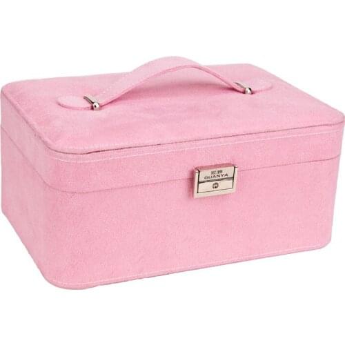 Premium Double Layers Jewelry Organizer Box Velvet Mirrored Earring Ring Necklace Watches Storage Case Women Gift